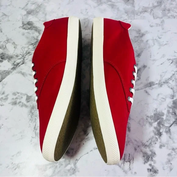 SeaVees Womens Shoes Palm Ave Sneakers  Plimsoll Size 9.5 Cherry Cotton Canvas - Picture 3 of 16